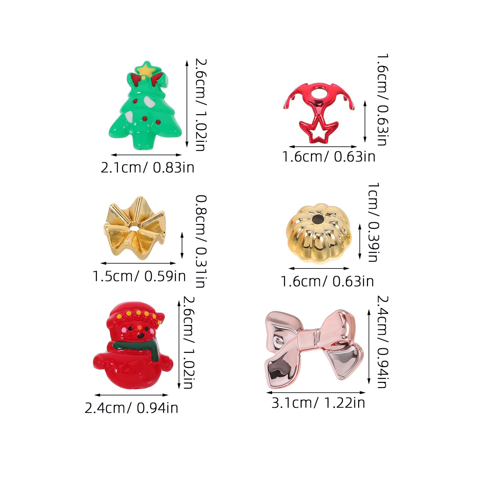 Beaupretty 120 Pezzi Perline Natalizie in Plastica Rossa e Verde per