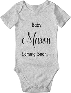 Coming Soon Sports Baby Onesie for Boy, Custom Last Name Baby Reveal Bodysuit Gift, Newborn Infant Baby Onesie