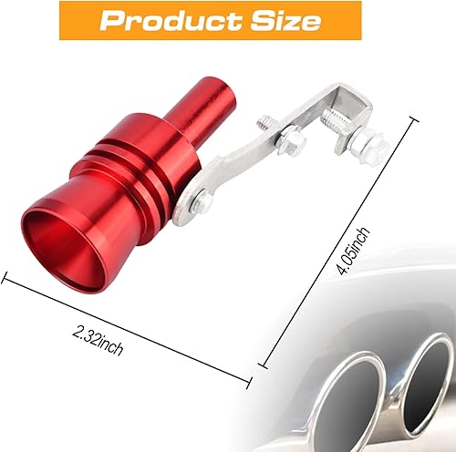 Miniatura 2 de Miytsya 2 simuladores de silbato de sonido turbo de 405 pulgadas x 232 pulgadas silenciador universal de aluminio turbo para tubo de escape de