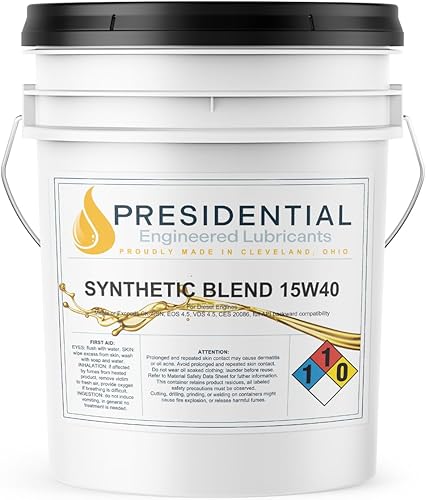 Presidential Synthetic Blend 15W40 - Aceite de motor diésel de alta calidad resistente - Formulado para extender los intervalos de drenaje -