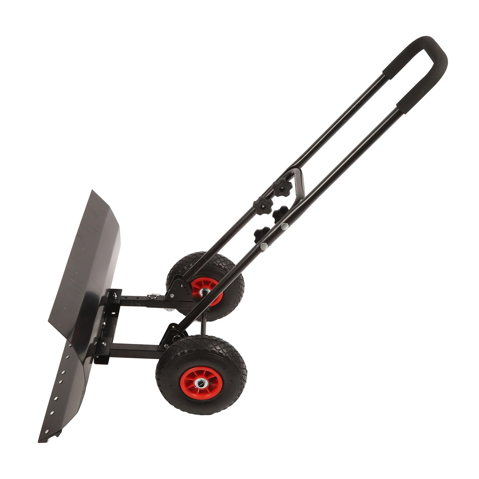 Acouto Pala de Nieve de Metal Pala de Nieve, Empujador de Ajustable de 30 Pulgadas con Ruedas, Herramienta Eficiente para Pasarelas y Entradas, Construcción de Acero