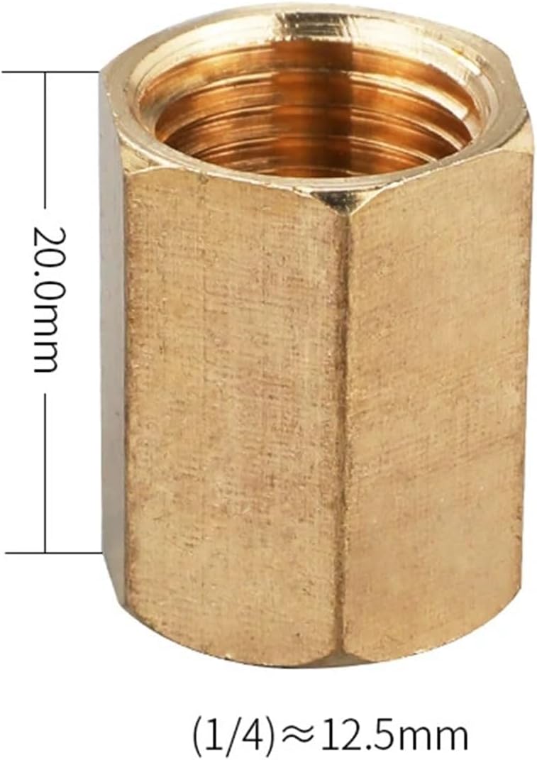 Brass Pipe Fitting Copper Hose Hex Coupling Coupler Fast Connetor Female Thread 1/8" 1/4" 3/8" 1/2" 3/4" BSPT For Water Fuel Gas(02)