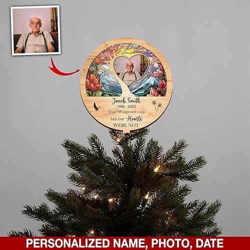 Miniatura 3 de V VIBEPY Cartel conmemorativo personalizado para decoración del árbol de Navidad en 2D, plano 2D, letrero de madera de 8, 12 y 18 pulgadas, regalo