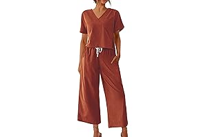 Women's 100% Cotton Pajama Set in Linen