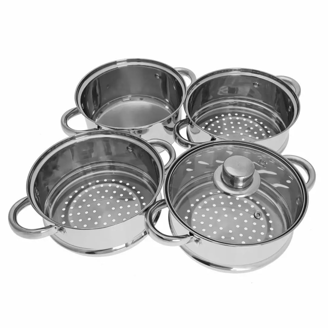 Dampfgarer-set Töpfset Dampfkochtöpfe Kinghoff (5 Elemente)