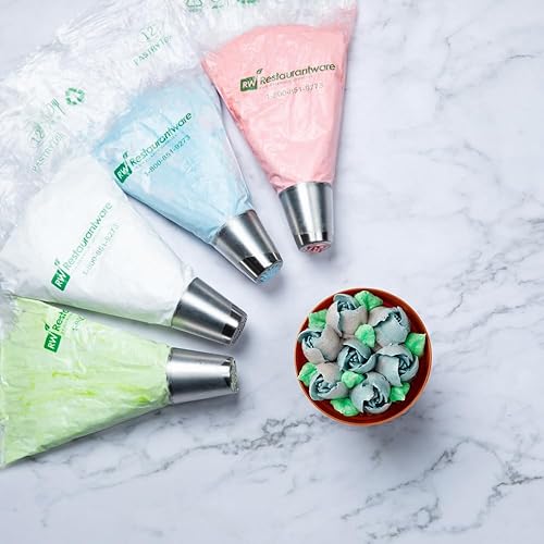 Miniatura 3 de Restaurantware Pastry Tek - Punta de tubería rusa, 1 punta para decoración de pastel de rosas, #8, resistente a la corrosión, punta de decoración de