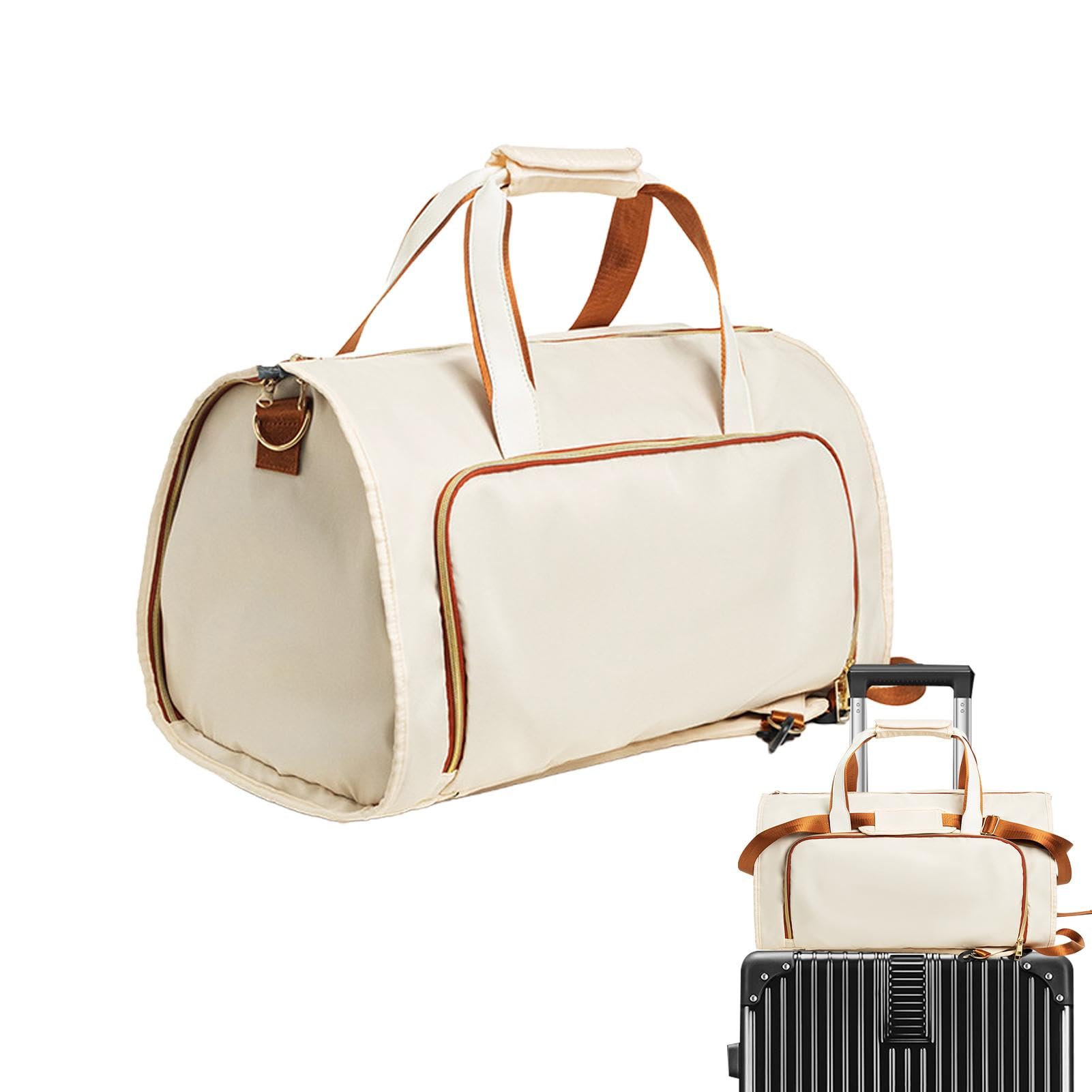 Umwandelbare Reisetasche, Reisetasche, Reisetasche, Reisetasche mit Anzugfach, Kleidertasche, Koffer, Duffle, Hybrid, wandelbare Duffle-Kleidertasche, beige, Refer to , Unisex