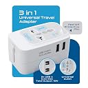 Ceptics Universal Charger Adapter, 3 in 1 Universal Travel Adapter All in One, Universal Travel Accessories 2 USB 2.4A, 100-250 Voltage Travel Charger, International Travel Adapter, White gallery image