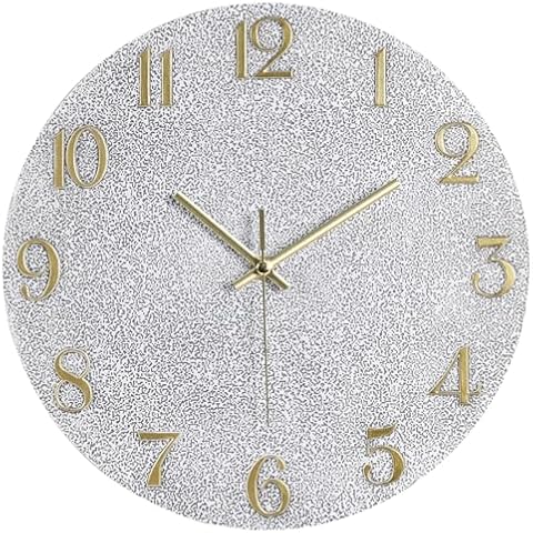 JoFomp 12 Inch Epoxy Resin Wall Clock Battery Operated, Silent Wall Clock for Bedroom, Modern Wall Clocks for Living Room Decor, Gold Black Wall Clock for Bathroom, Kitchen Wall Clock Decorative Cover