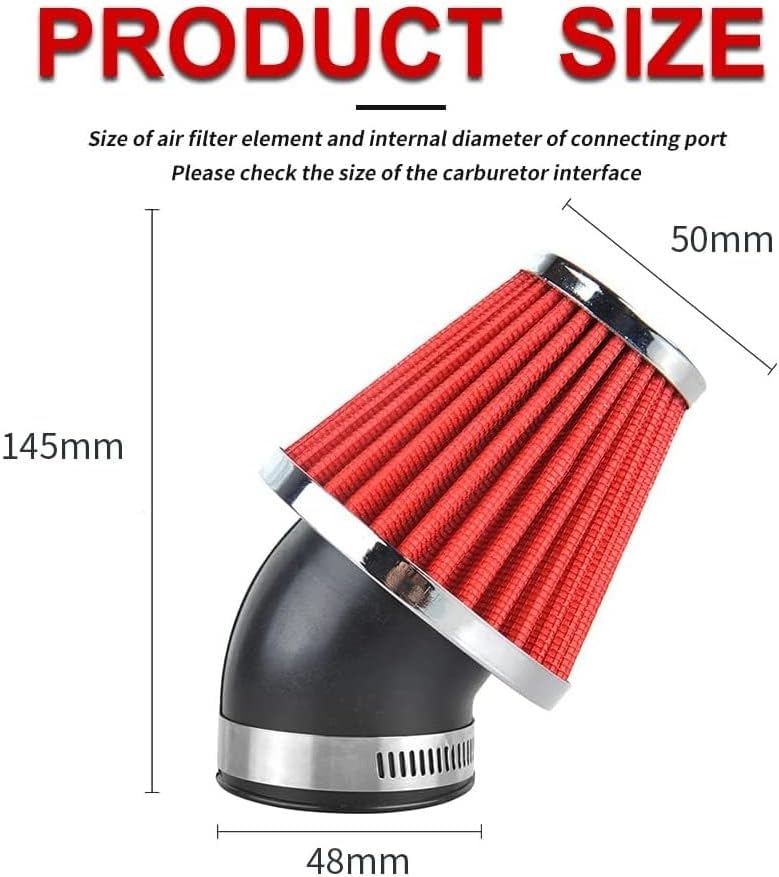 Miniatura 2 de NIBBI Filtro de aire de 48 mm para motocicleta Filtro de aire de alto rendimiento de 48 mm para Dirt Bike Mini Bike Pit Bike Motocross GY6 ATV SSR