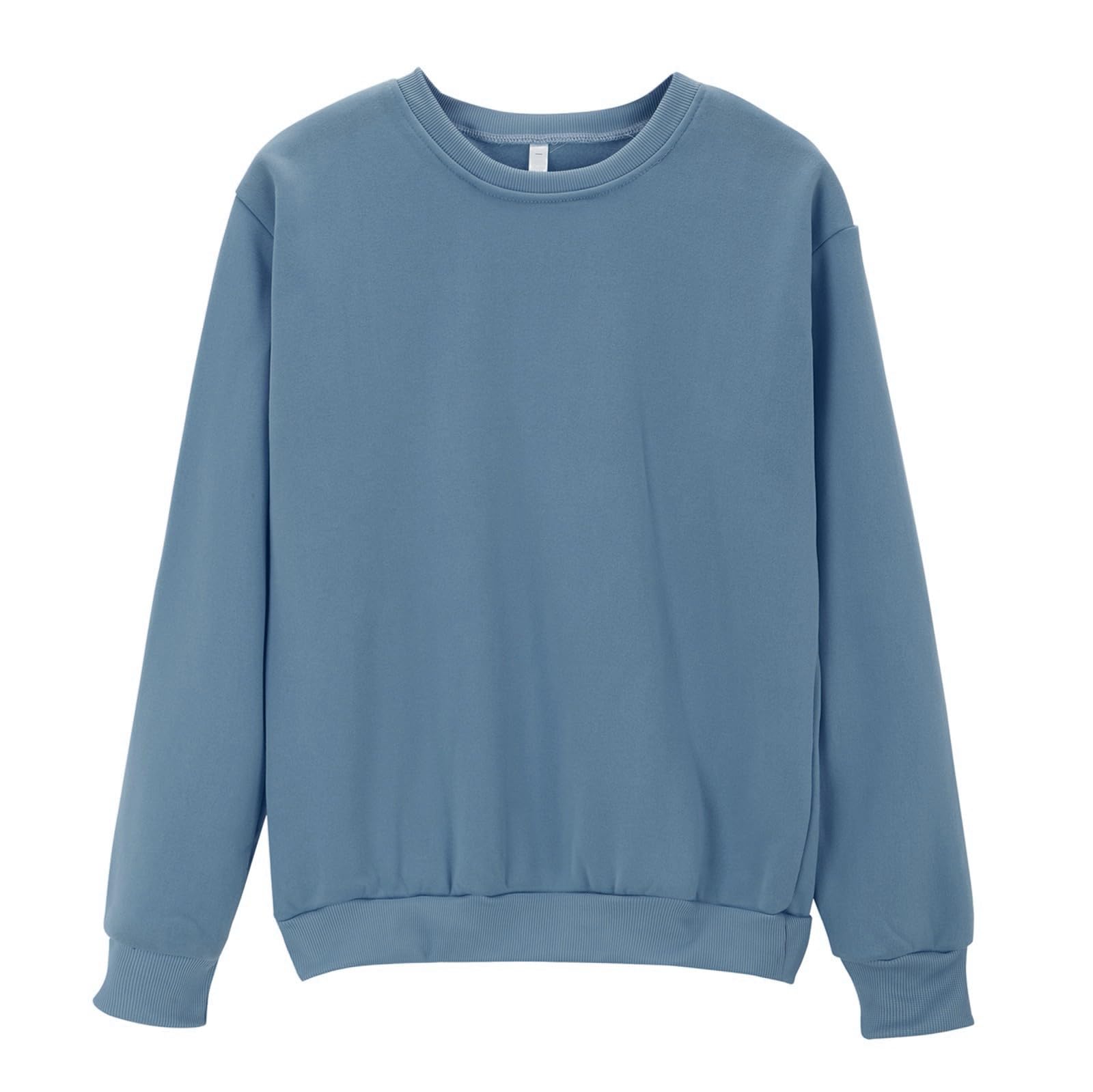 2023 Sweatshirt Femme Manches Longues Sans Capuche Décontracté Solide Col Rond Pullover Couleur Unie Grande Taille Y2K Vintage Hauts Pull Manteau Vêtements Casual Sport Ample Mode Veste Automne Hiver