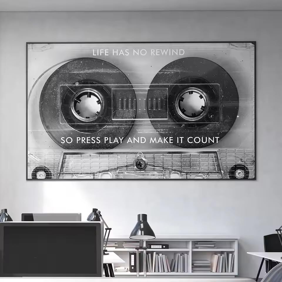 Affiche citation inspirante pour bureau et salon toile deco noir et blanc minimaliste