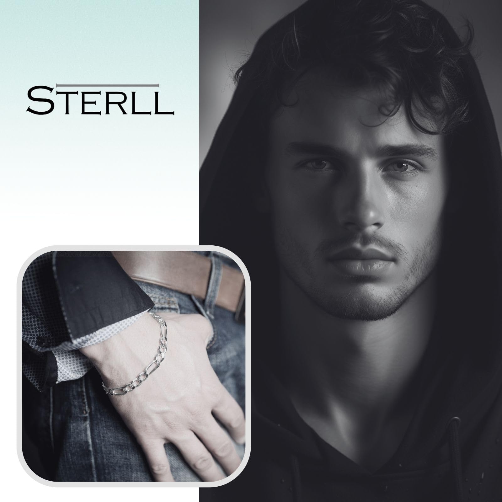 Ein Armband aus massivem 925 Silber, ideal als Geschenk für Mann oder Freund, mit Schmuckbox