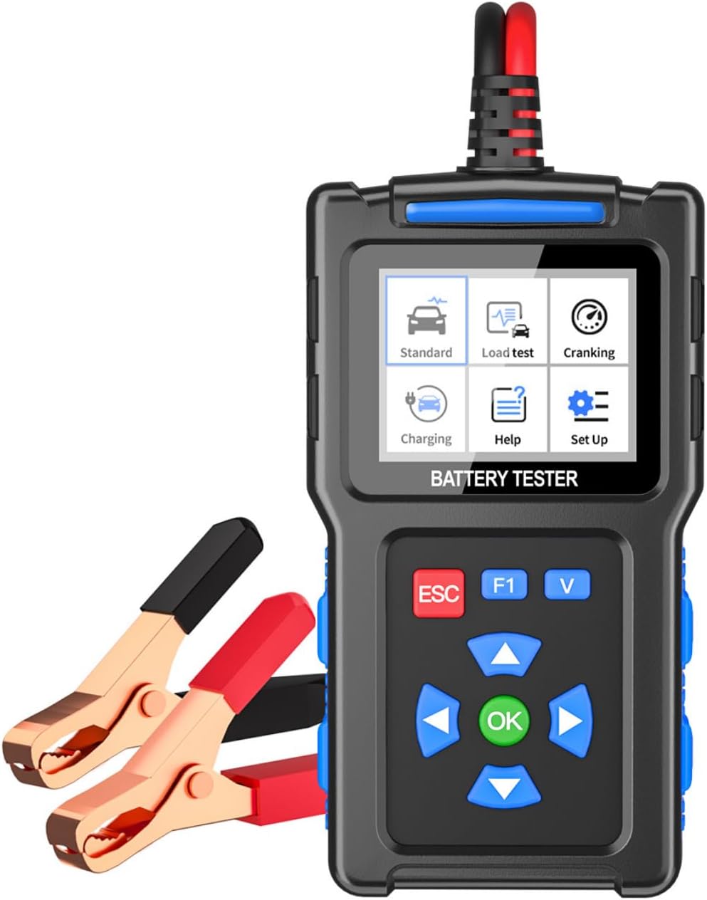 12V/24V Car Battery Tester for BMW 5er G30 G31 G38 520i 520d 520e 530i, with Color Display, Digital Auto Battery Analyzer, Cranking & Charging Test, Automotive Alternator Tester