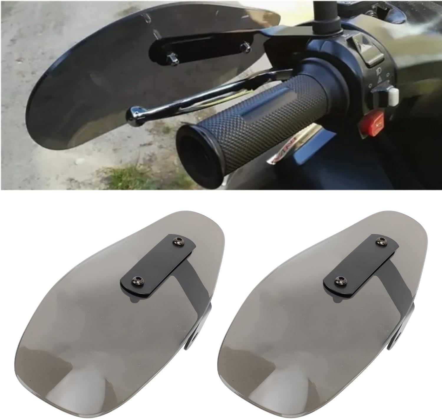 Universal Motorcycle Handguards, Dirt Bike Hand Guards, Universal Hand Guards, Reduce Wind, for Off Road ATV, Most Motorcycle Pit Dirt Bike Motocross, Electric Bike (Smoky)