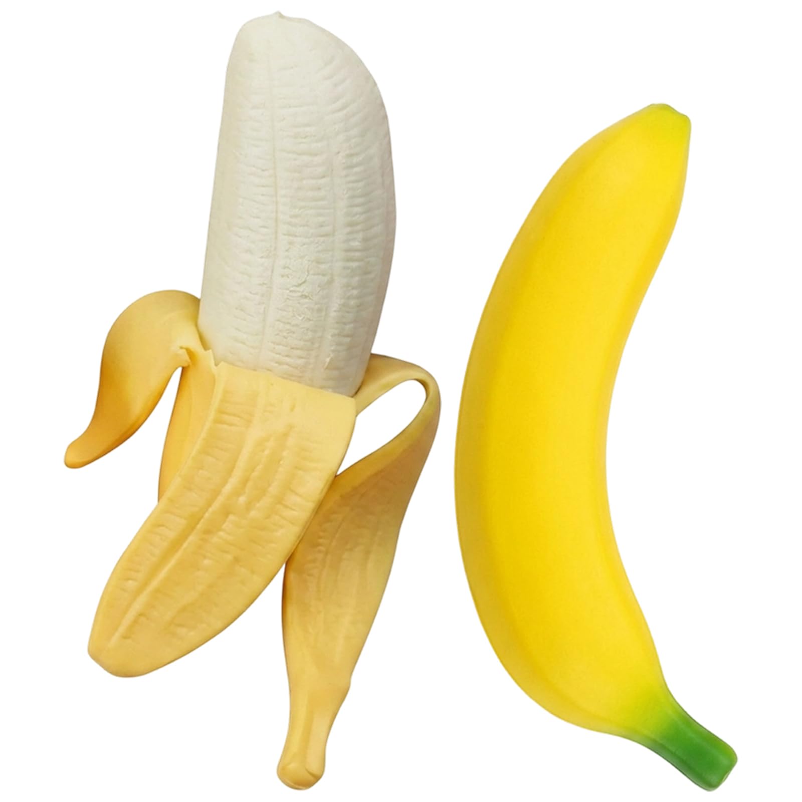 MAUDFEK 2 PCS Soft Bananas Squishy Tool, Gumdrop Banana Squishy for Sensory Play, Stress Relief, Desk Fidget, 18 cm Realistic Squeeze Banana Shape
