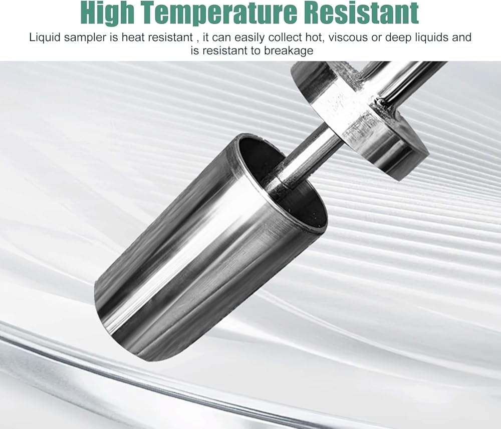 Tubo per campionamento di liquidi, campionatore di liquidi viscosi in Acciaio Inossidabile, Tubo per campionamento di liquidi Resistente alle Alte Temperature da 100 ml/200 ml, sonda di Camp