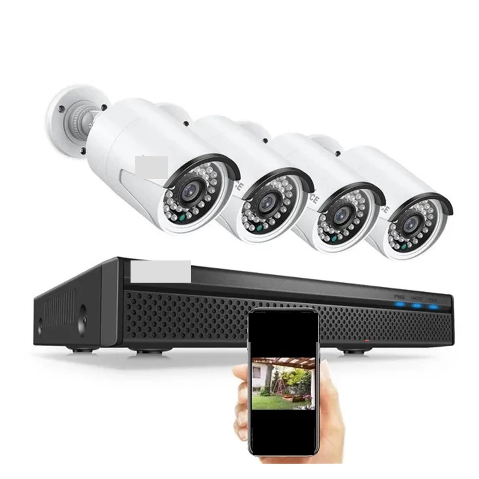 Kit de vigilancia IR-Cut Impermeable de 8 Canales PoE 8MP con NVR(1T,5MP 4Pcs Camera)