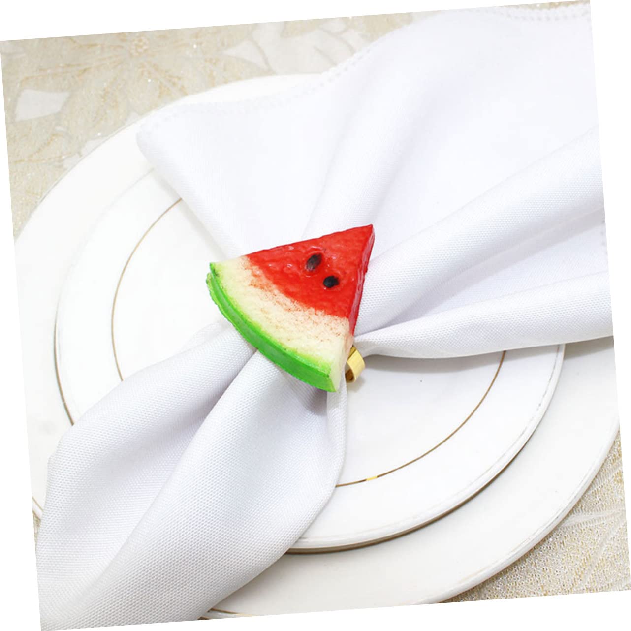 Mikinona 12piezas Servilleteros De Forma De Sandía para Decoración De Mesas Bodas Restaurantes y Hogar Elegante Accesorio De Comedor