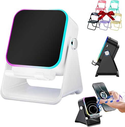 Miniatura 8 de Altavoz Bluetooth de inducción inalámbrico 5 en 1 con soporte ajustable para teléfono, cargador de soporte para teléfono, regalos de audio portátil,