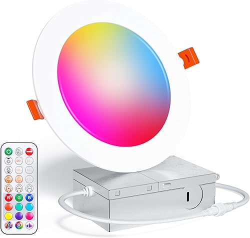 Miniatura 1 de Iluminación empotrable LED ultra fina de 6 pulgadas sin lata con caja de conexiones, 15 W Eqv 125 W, 5 CCT 2700K  6500K seleccionables, luz