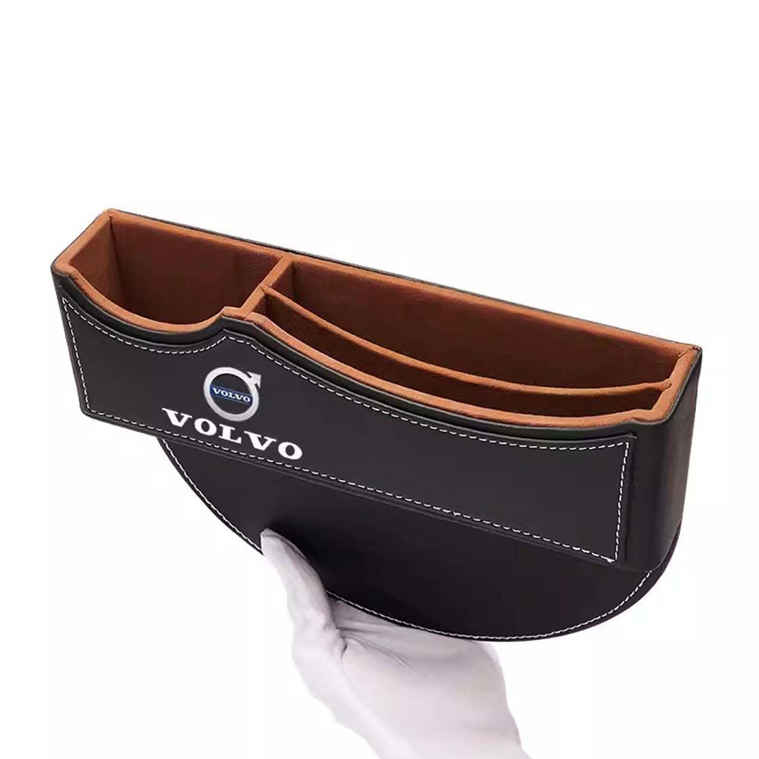 Car Seat Storage Box, Leather Car Seat Gap Filler Organizer for Volvo XC90 XC60 V50 S60 V70 V60 V40 S90, for car Storage of Cell Phones, Sunglasses, Keys, Cards