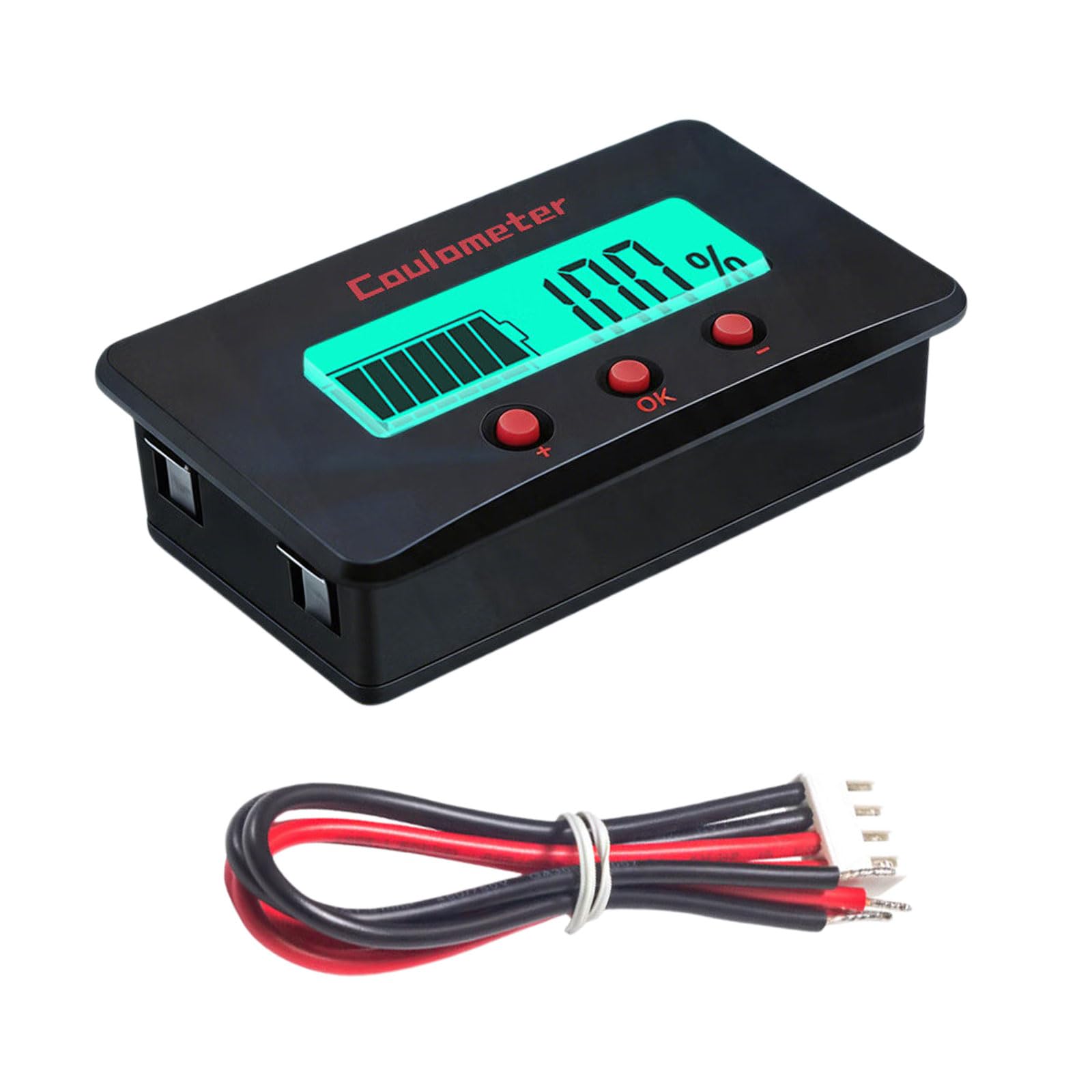 Accuracy Bidirectional Coulomb Meter Current Measurement Tool for 8V to 120V Battery with LCD Display Wide Potential Circuit Counter