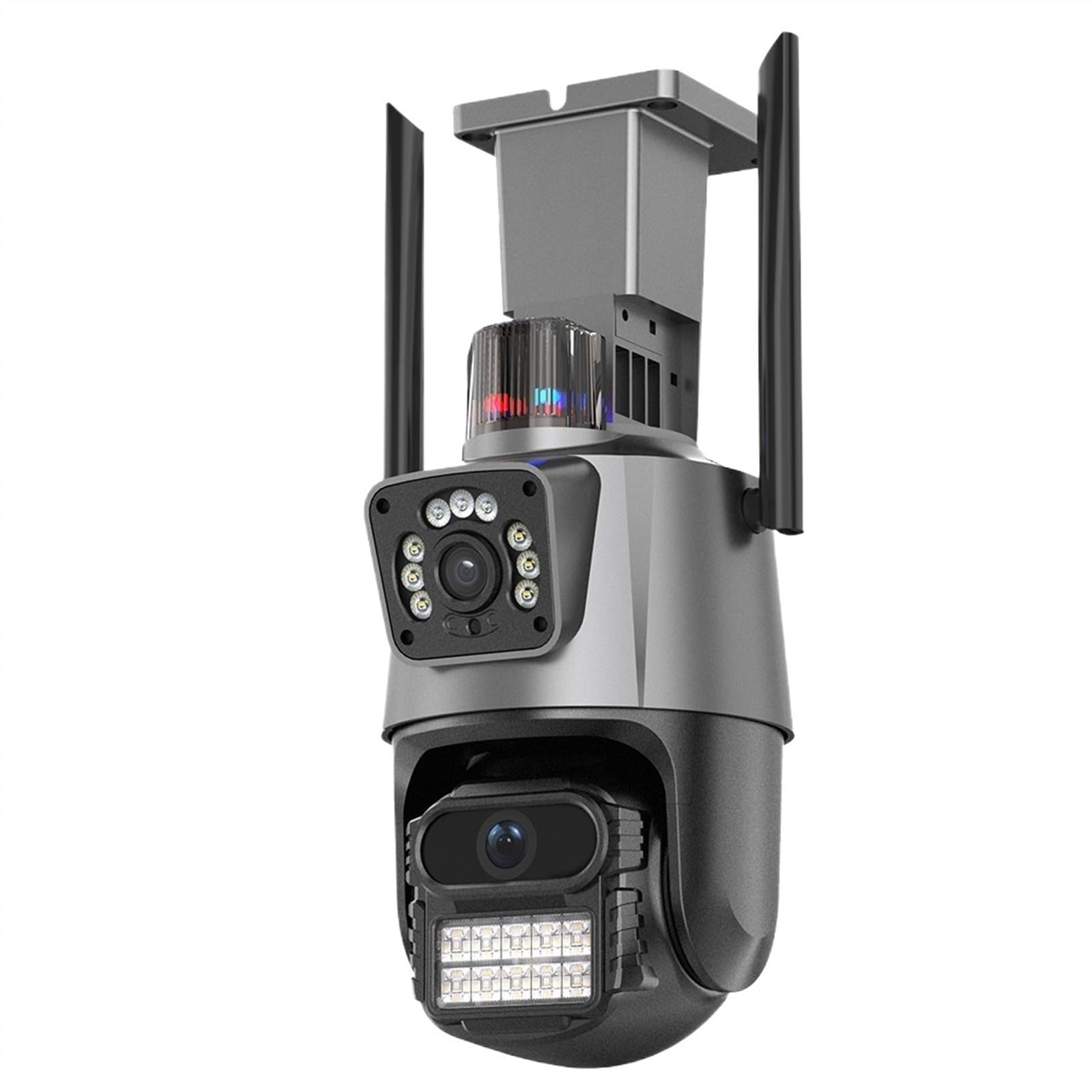 Telecamera Wifi Esterno, Telecamera IP 8MP 4K Dual Lens Dual Screen PTZ Telecamera Telecamera Di Videosorveglianza Di Sicurezza Esterna Impermeabile Allarme Luce Della Polizia ,Sicurezza, Antifurto(8M