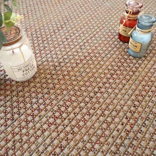 Decoweb Moquette Tissé Plat - Natté Sumatra - Nature Multicolor - Rouleau de 4m x 3.00m