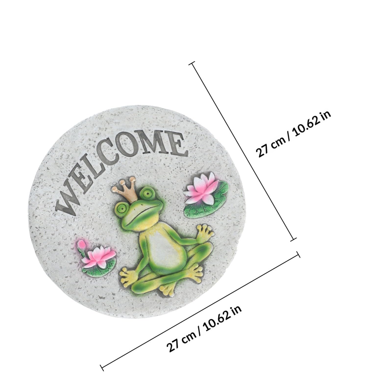 Pierre de Gué Décorative en Ciment, Motif Grenouille pour Jardin