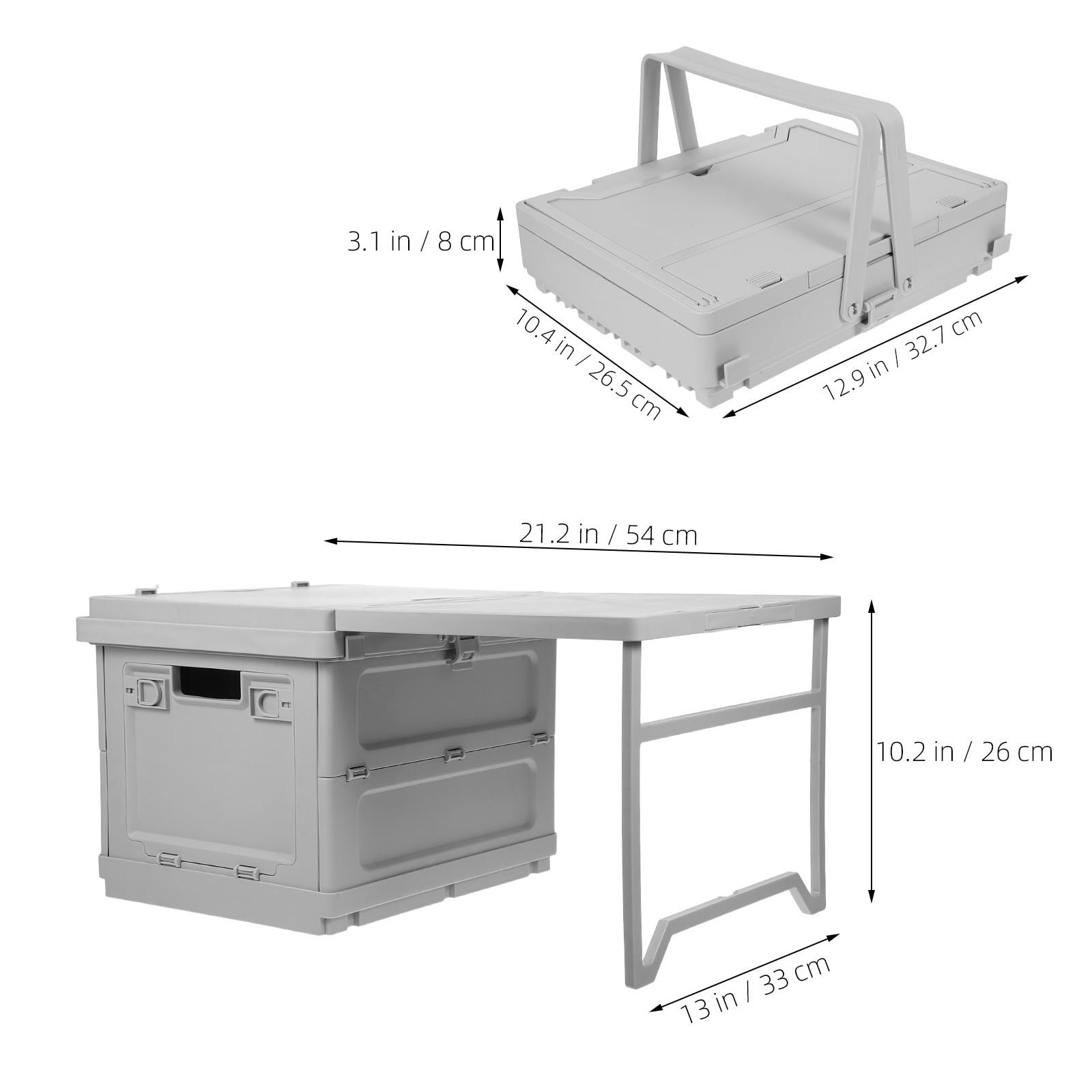 ibasenice Caja de Almacenamiento Plegable para Acampar 16, 5 L de Pp
