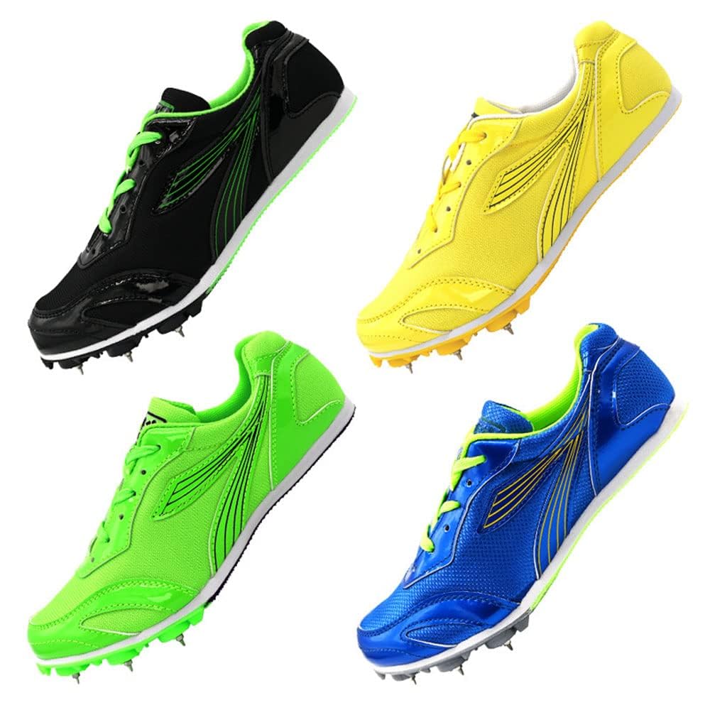 Chaussures d'Athlétisme à 7 Clous, Pointes Antidérapantes Légères et Respirantes pour Saut en Hauteur et Longueur, 30-46 EU