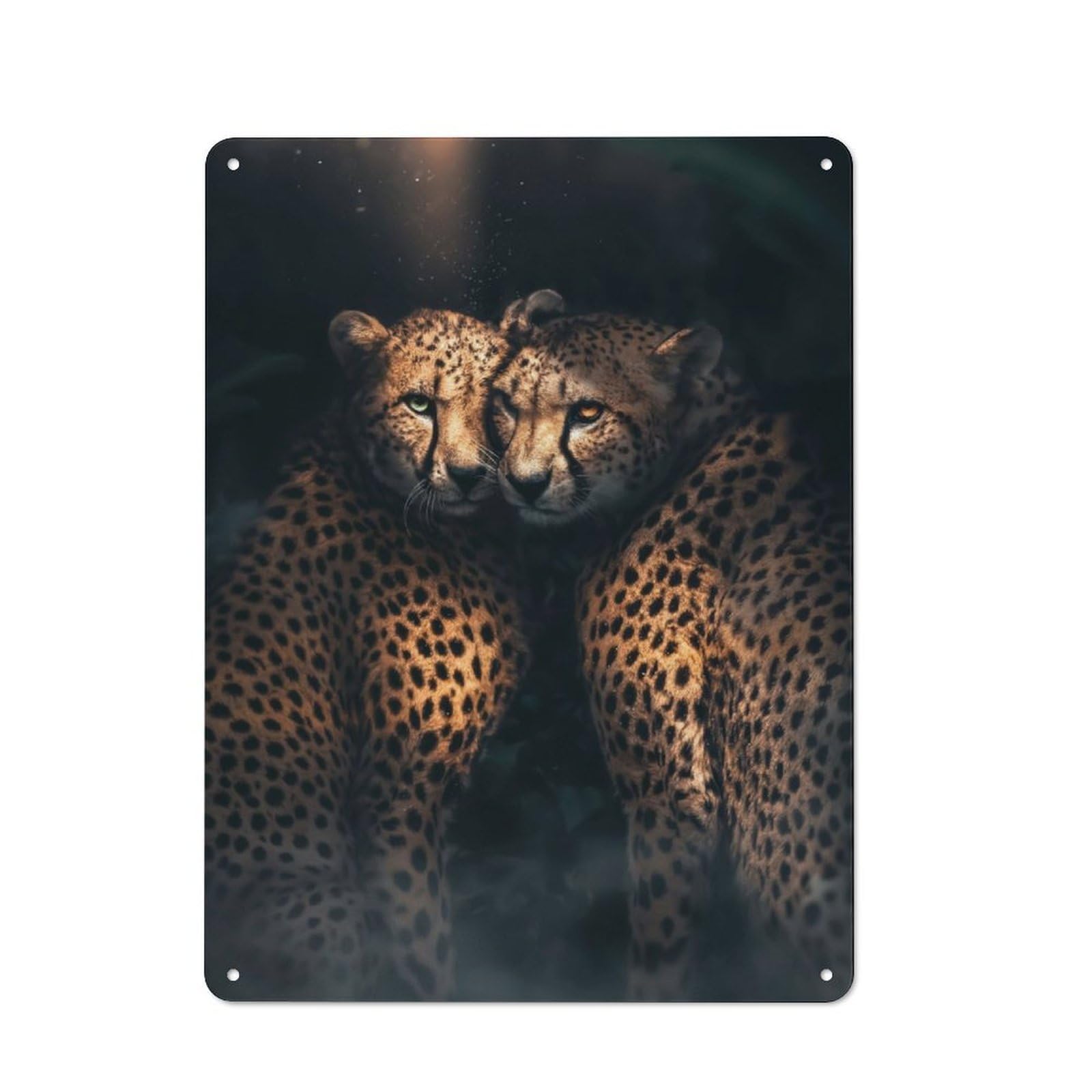 Junmoney Cheetah Love Tin Wall Plaque 40X30cm With For Guest Room Or Hallway, For Metal Sign Collectors, For Garage And Workshop Walls