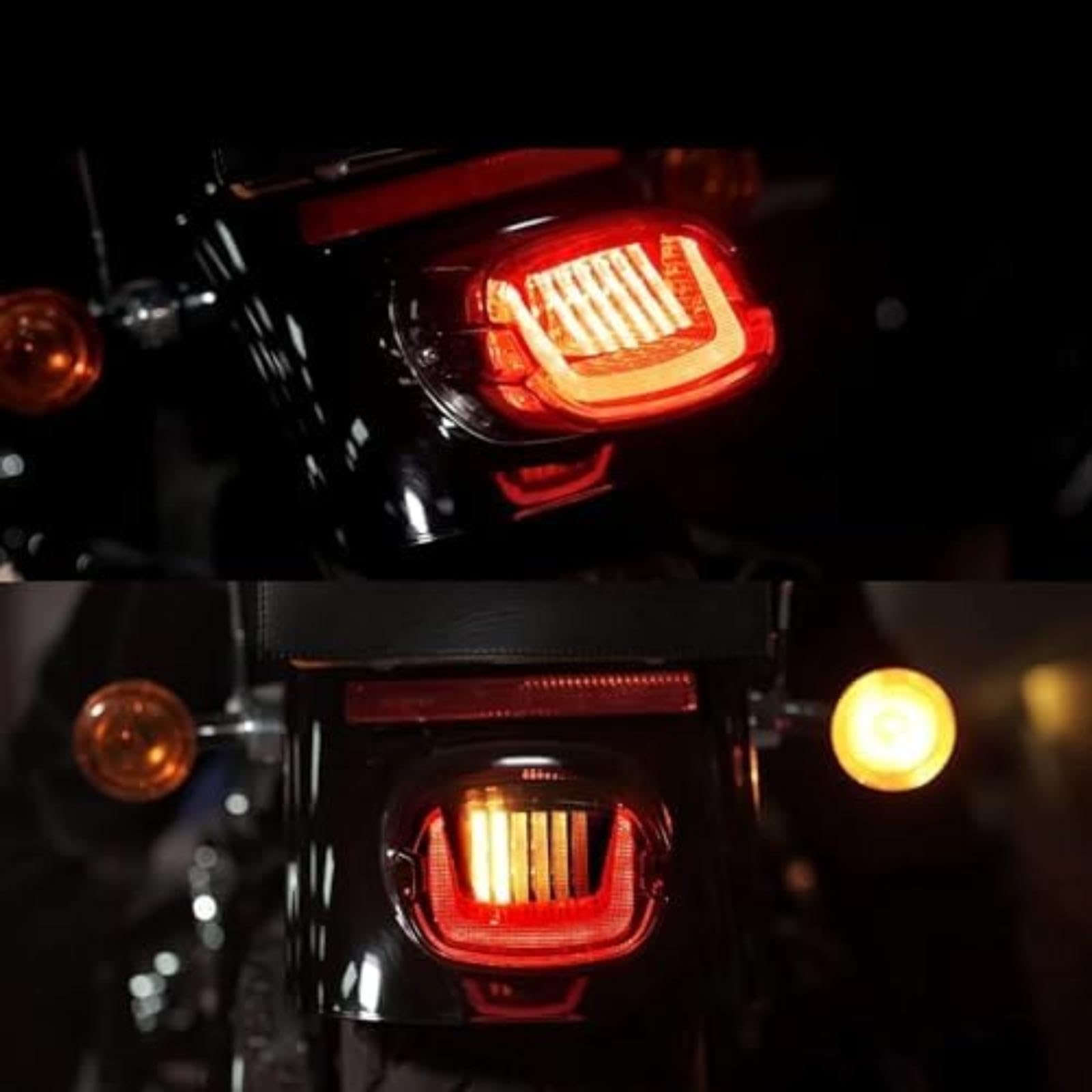 Światło tylne motocykla migające światło drl, obracające się, dla działającego hamulca Street Bob Fxdb Road Glide Tylne światło hamowania do roweru (Color 2) Tylne światło (Color 2)