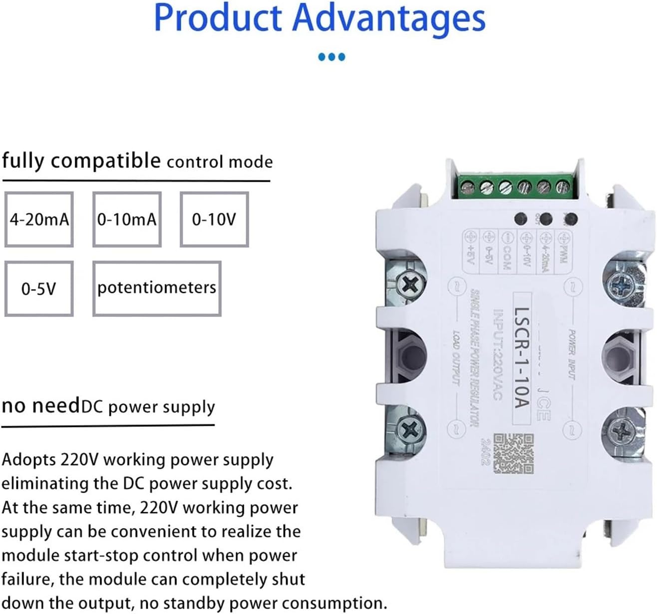 Single-Phase Three-Phase AC Solid-State Voltage Regulator 10A-200A Power Regulation Thermostat 4-20MA Potentiometer Control(Radiator H-150)