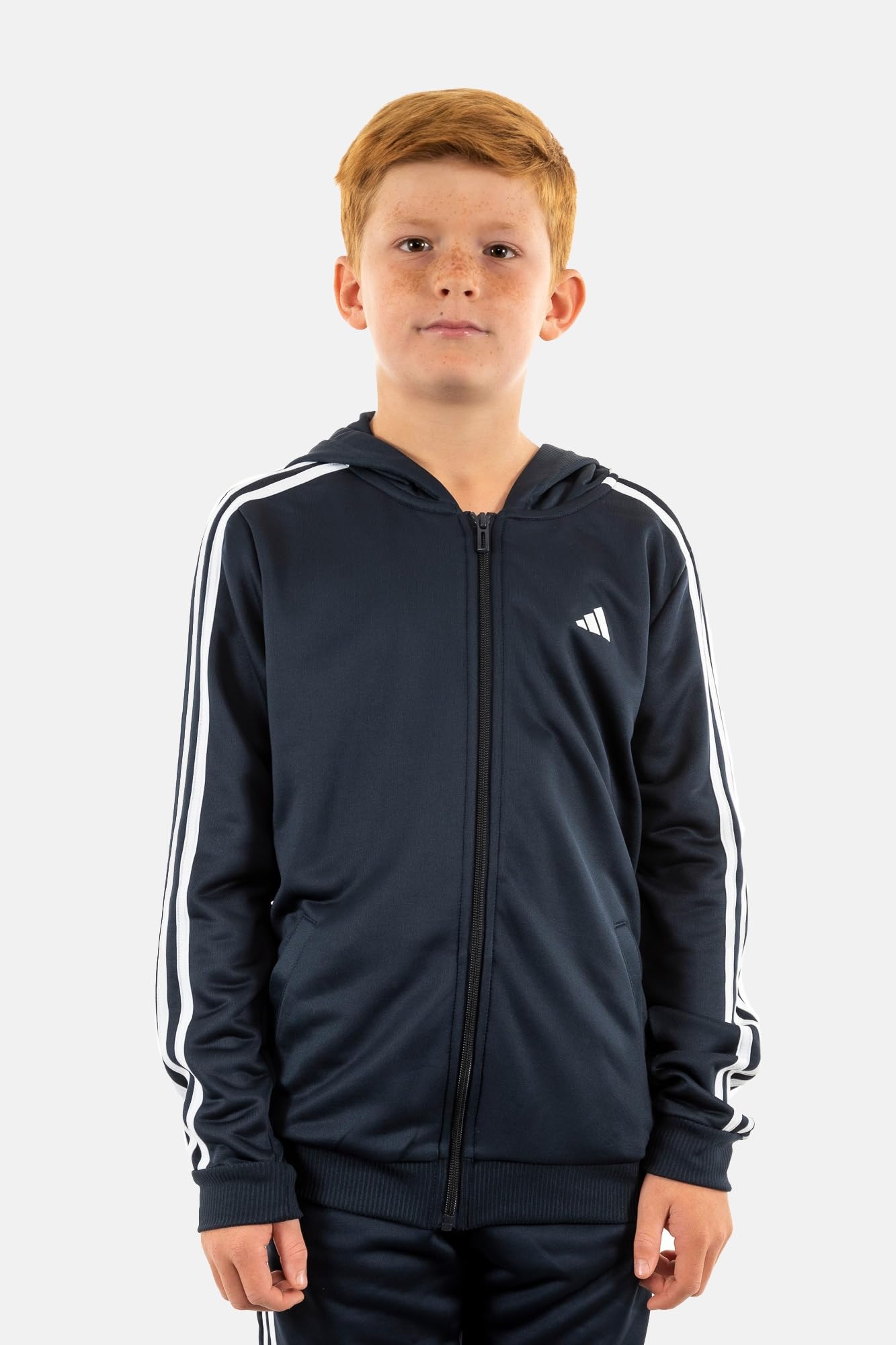 adidas Jungen Train Essentials Aeroready 3-Stripes Regular-fit Full-Zip Hoodie Trainingsjacke mit Kapuze (1er Pack)