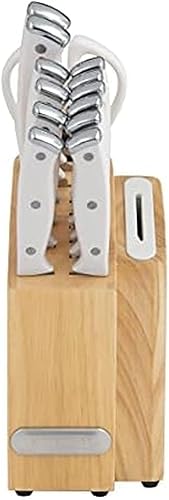 Miniatura 10 de Farberware Edgekeeper - Juego de cuchillos delgados con afilador integrado, 14 piezas, color negro