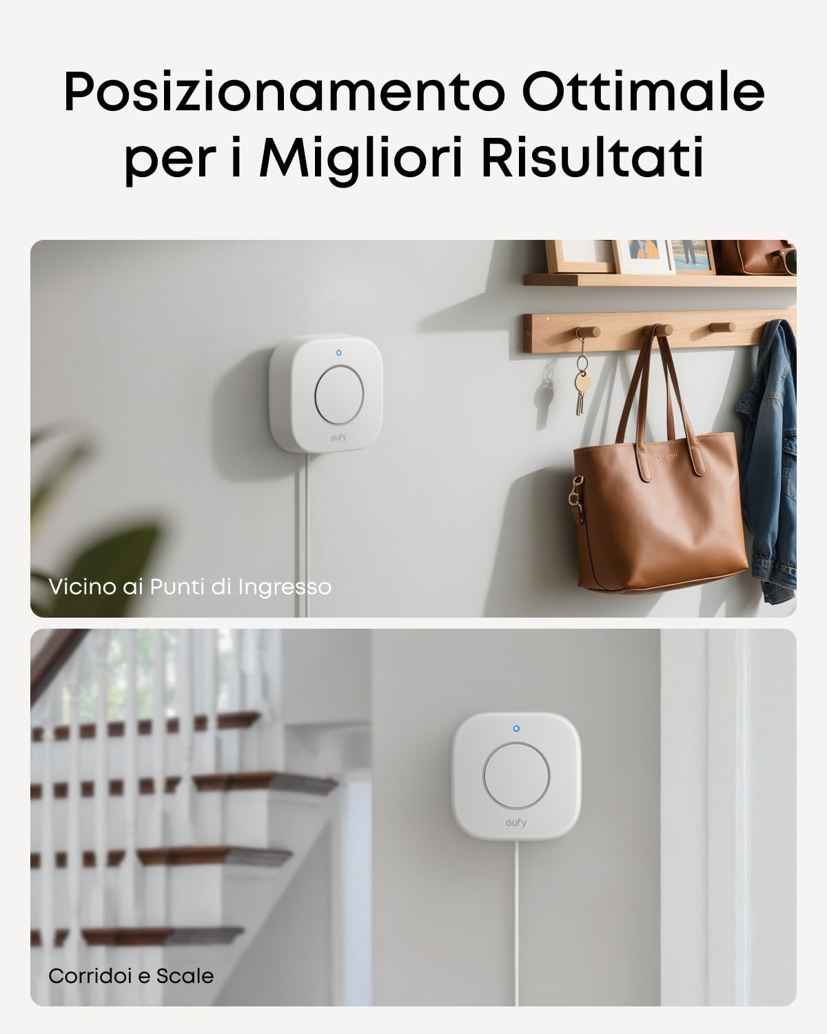 eufy E20 Sirena da Interni, Forte Allarme 110 dB per Copertura Intero Piano, Batteria di Backup, Installazione Flessibile, Lunga Portata, Richiesta Versione UE di HomeBase 2, 3, Mini o Pro Haus