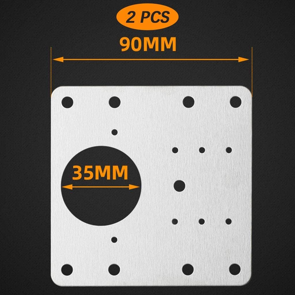 Stainless Steel Hinge Repair Plate Furniture Cupboard Mount Tool 2pcs
