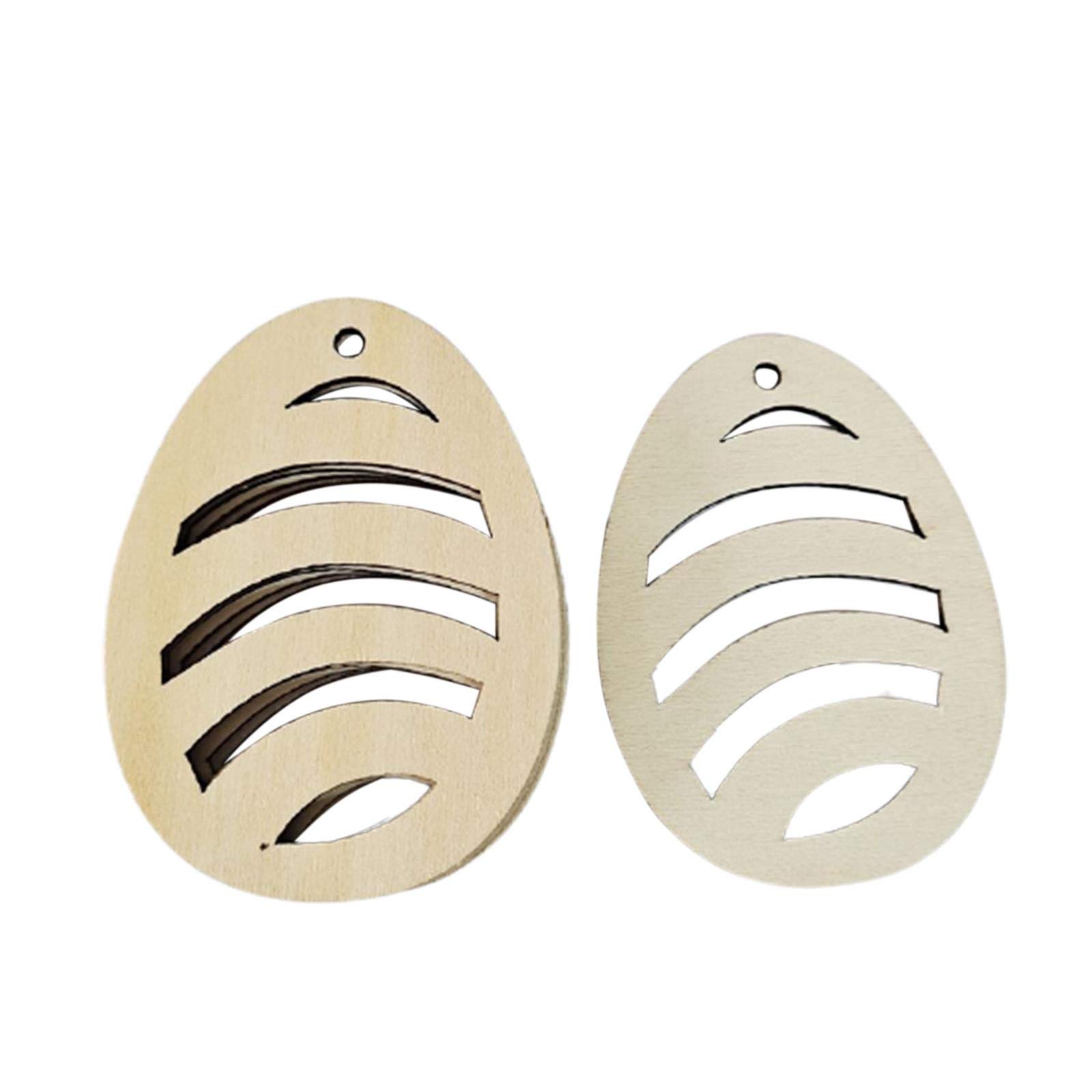 Easter Party Craft Embellishments 10pcs Creative Main Decoration DIY Handmade Rabbit Wooden Egg Embellishments