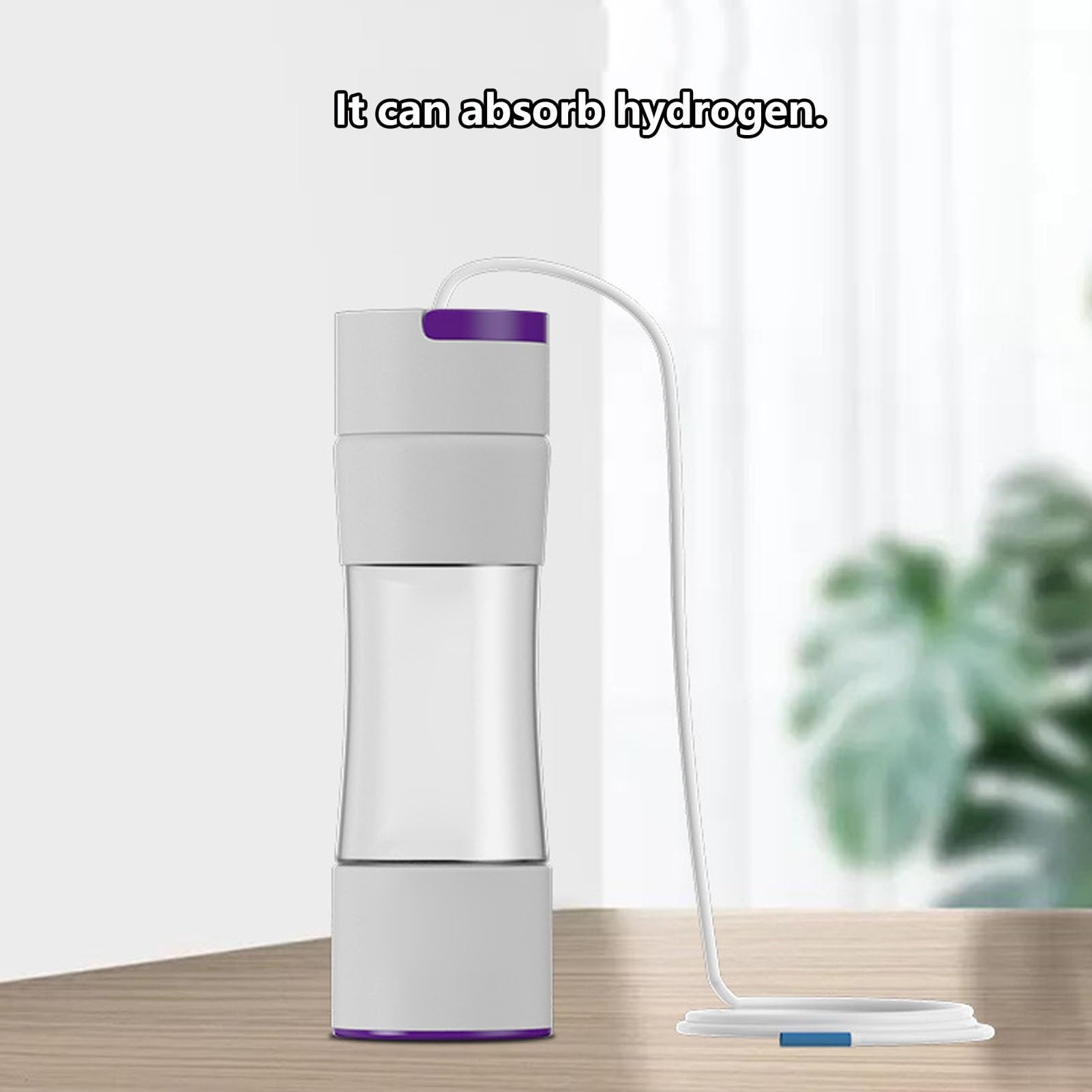 PAHION Generador De Botella De Agua Portátil Rico En Hidrógeno 3 En 1 Vidrio De Agua Rico En Hidrógeno Reutilizable 12 Minutos De Contenido De Hidrógeno Alrededor De 2000PPB Modo Dual 420ml(Black)