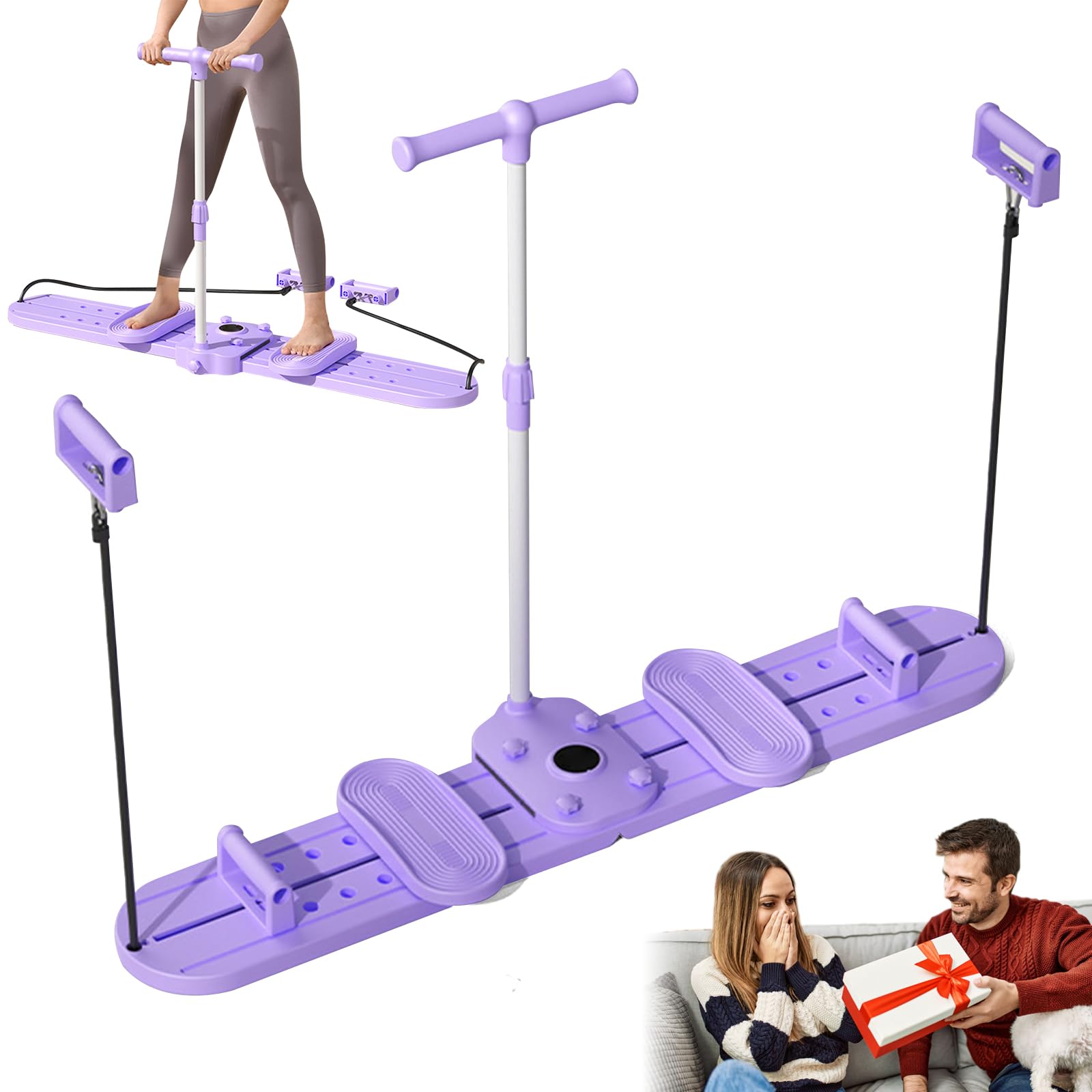 JAOGAUS Reformer Pilates Machine à Ski Pliable, Planche Abdominaux, Machine Sport Maison