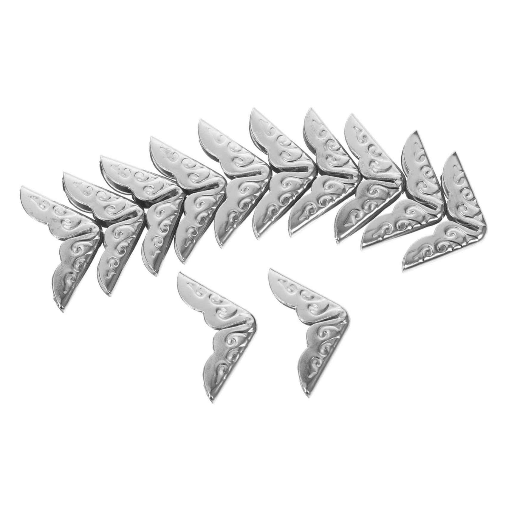 ERINGOGO 50pcs Corner Guard Book Edge Protector Retro Corner Protectors Guards Corner Blocks Photo Album Corner Picture Corners for Scrapbooking Book Corners Antique Edges Metal Silver