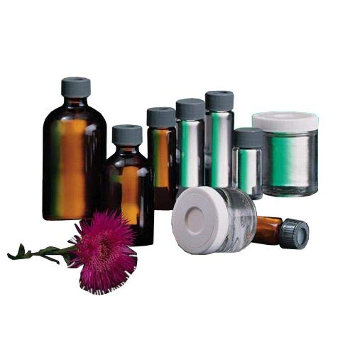 0250-0650-PC Narrow Mouth Sample Bottle with Septa, Amber, 8 oz. (Pack of 12)