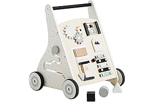 Beright Wooden Baby Walker: Push and Pull Activity Center for Learning and Creativity