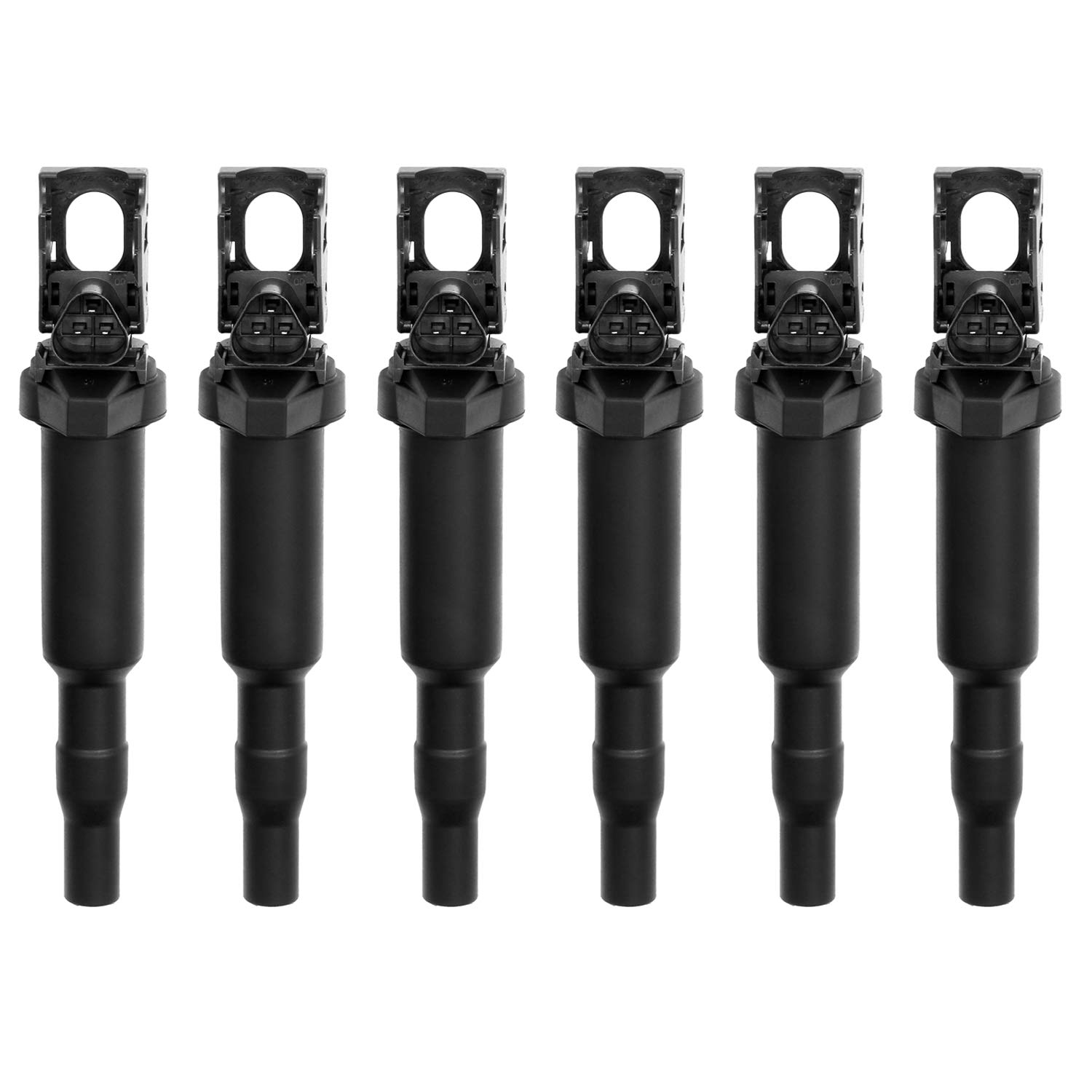 HQPASFY Ignition Coil Pack Set of 6 for BMW 325i 335i 525i 550i 650i M3 M5 X5 X6 & More Replaces# 0221504470, 12137562744, 221504470, 12137594937, 12138657273