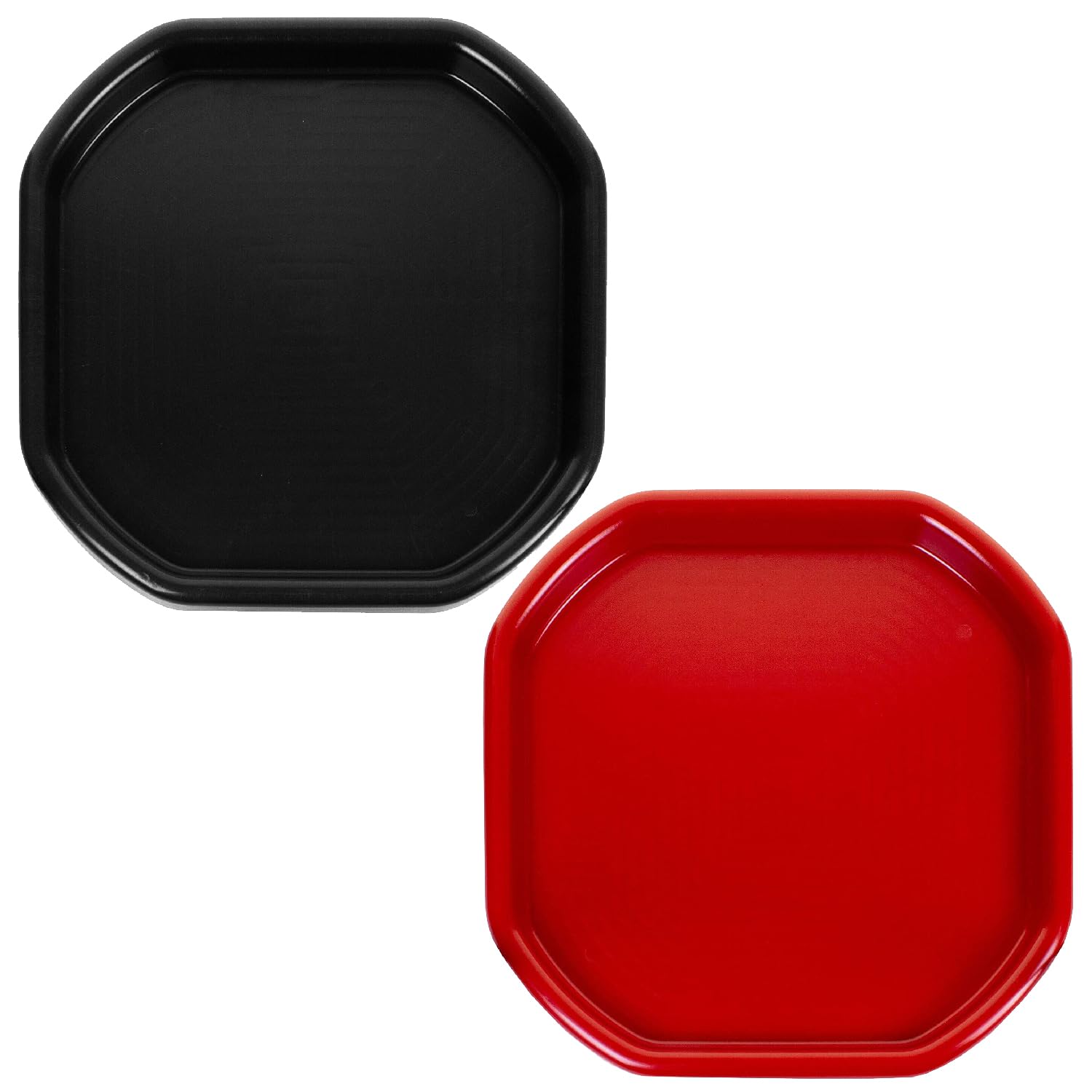 EASON BROS Combo Colour 70CM x 70CM Octagonal Heavy Duty Plant Saucer – Large Plastic Potting & Mixing Tray for Soil, Indoor & Outdoor Gardening, Made in UK - (Black & Red)