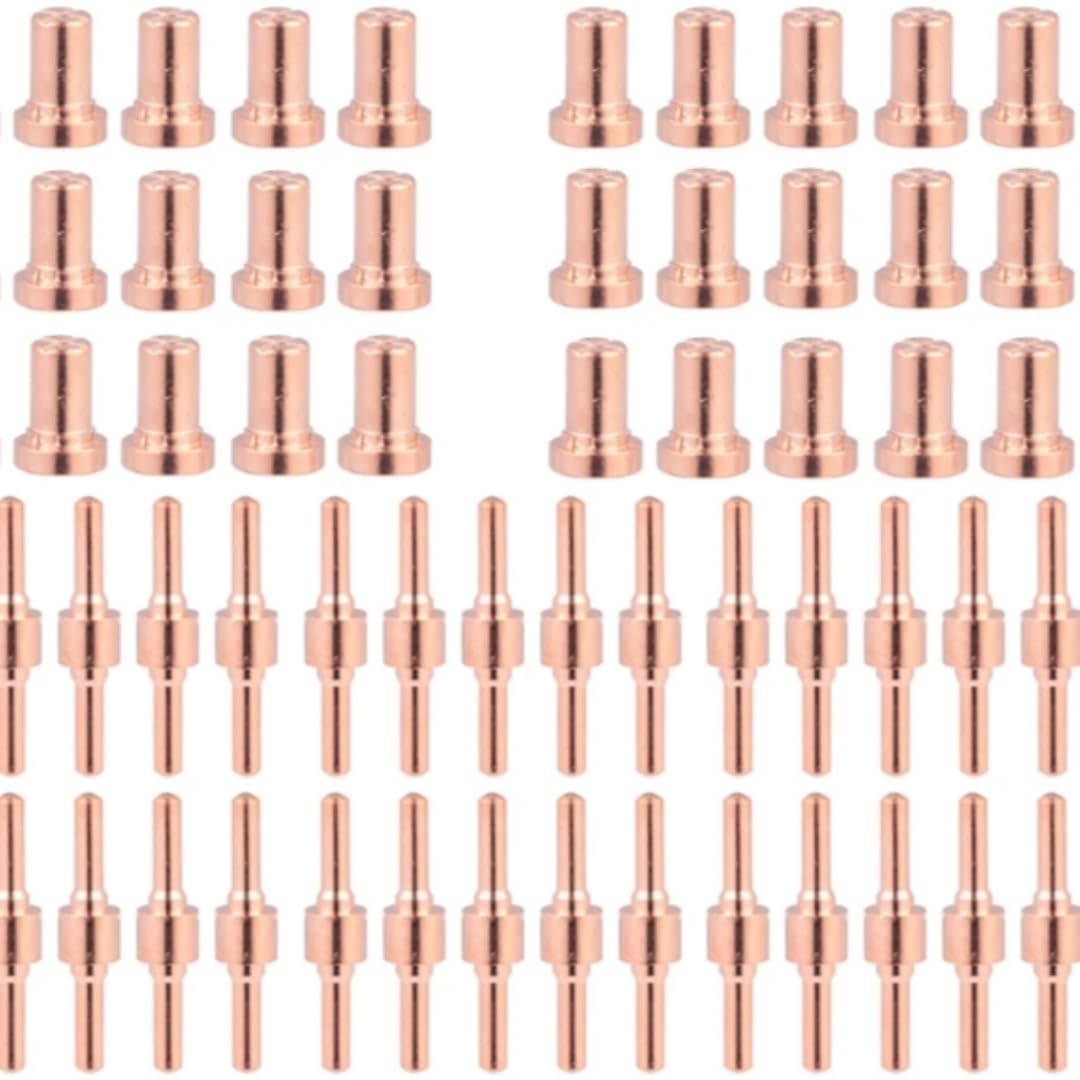 Red Copper Extended Long Plasma Cutter Tip Electrodes/Nozzles Kit Consumable For PT31 LG40 40A Cutting Welder CUT50 CUT40 CT312 QIANGHAN (100Pcs)