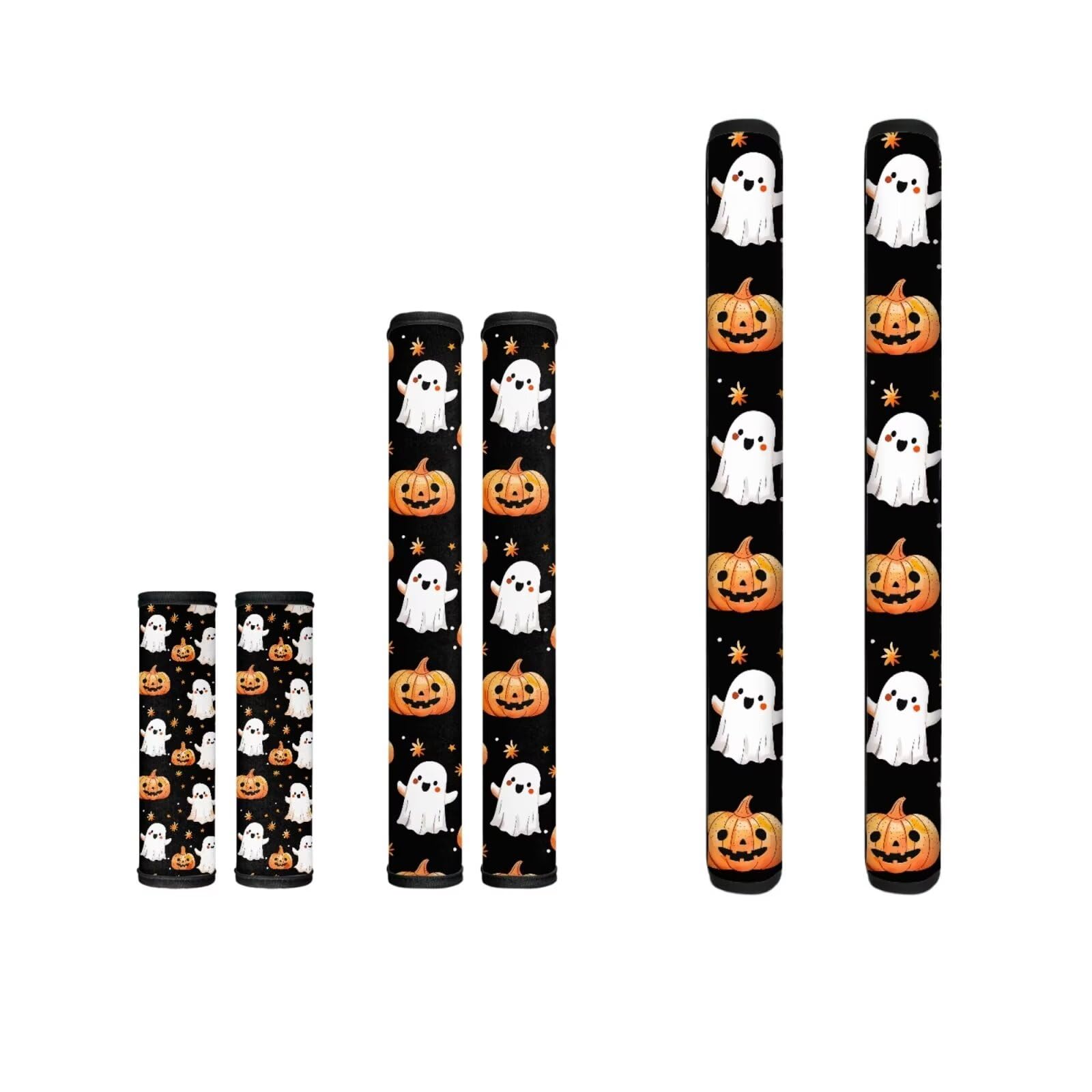 Biyejit 6 Pieces Halloween Refrigerator Door Handle Covers, Kitchen Appliance Protective Gloves Anti-Slip Decor for Ovens Microwaves Keep Kitchen Appliance Clean, Ghost Pumpkins