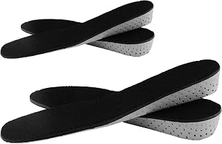 Invisible Height Increase Insoles Elastic Shock Absorbing Unisex Breathable Sports Shoe Memory Foam Height Increasing Insole (4Pcs)2 Pairs of Height Increase Insole Full Length（thickness 0.9 Inch）